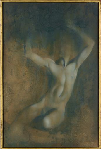 ROBERT BLISS Seated Nude with Raised Arms.